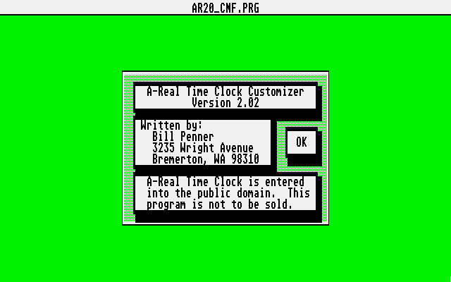 A-Real Time Clock atari screenshot
